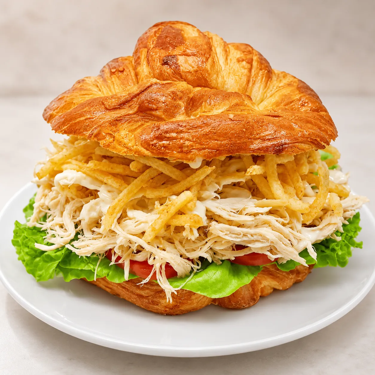Croissant con Pollo Deshilachado
