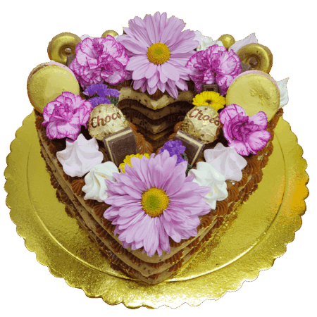 Postre de corazón relleno de manjar blanco