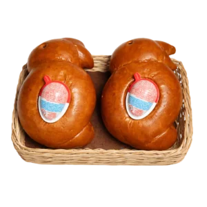 Bizcocho conejo con huevo de pascua x unidad