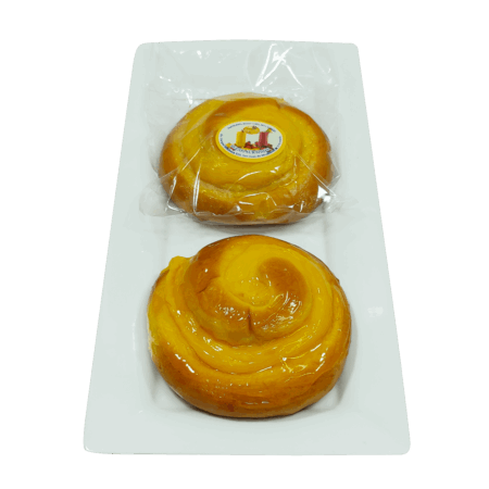 Bizcocho caracol con crema pastelera x unidad