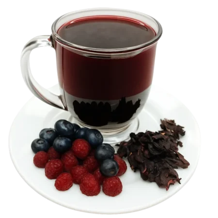 Calientito con Néctar de Frutas, Frutos rojos y Flor de Jamaica - Vaso x 300 ml