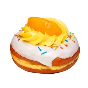Dona con crema pastelera y durazno