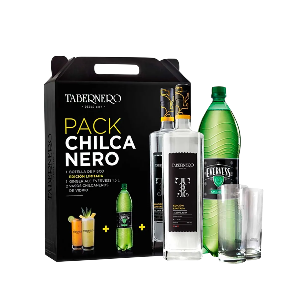 Chilcanero Pack Tabernero Gaseosa + Pisco + Vaso